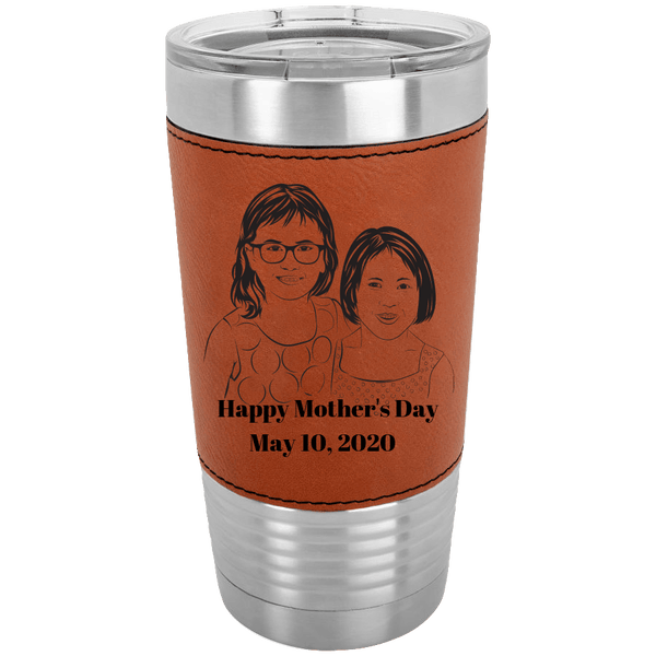 CUSTOM PHOTO POLAR CAMEL 20 oz Laser Etched Leatherette Tumbler - with YOUR PHOTO - 5 colors to choose from