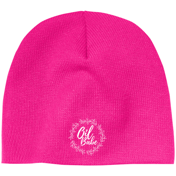 EMBROIDERED OIL BABE 100% Acrylic Beanie