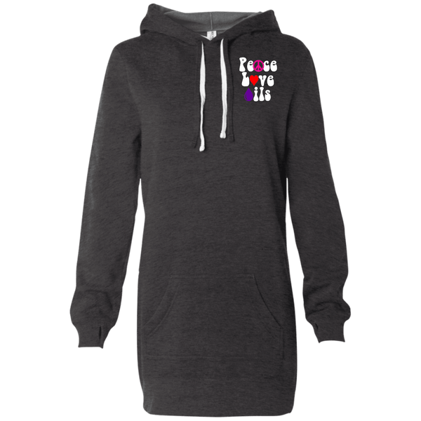 EMBROIDERED PEACE LOVE OILS Women's Hooded Pullover Dress