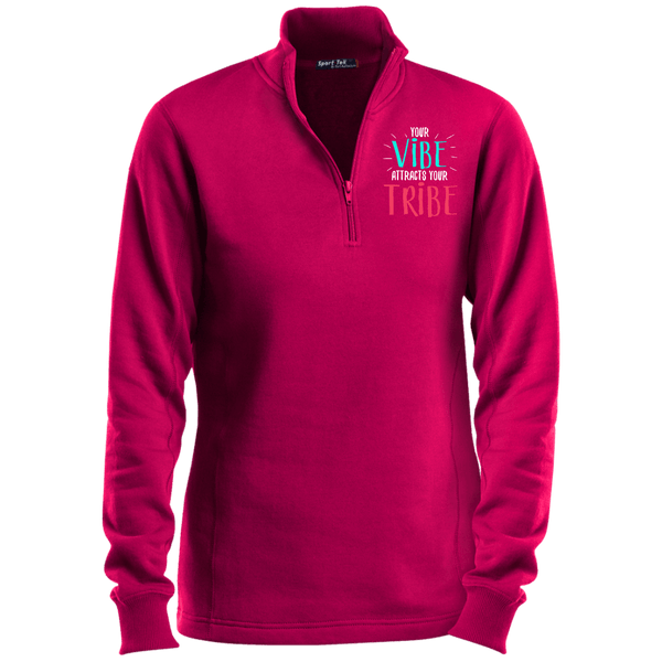 EMBROIDERED VIBE Sport-Tek Ladies' 1/4 Zip Sweatshirt- 7 Colors to Choose From