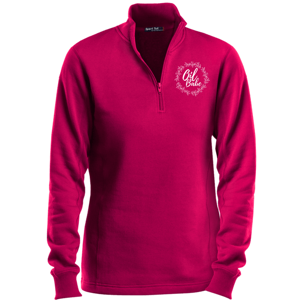 EMBROIDERED OIL BABE Sport-Tek Ladies' 1/4 Zip Sweatshirt- 7 Colors to Choose From