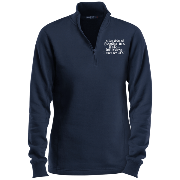 EMBROIDERED ESSENTIAL OILS Sport-Tek Ladies' 1/4 Zip Sweatshirt- 7 Colors to Choose From