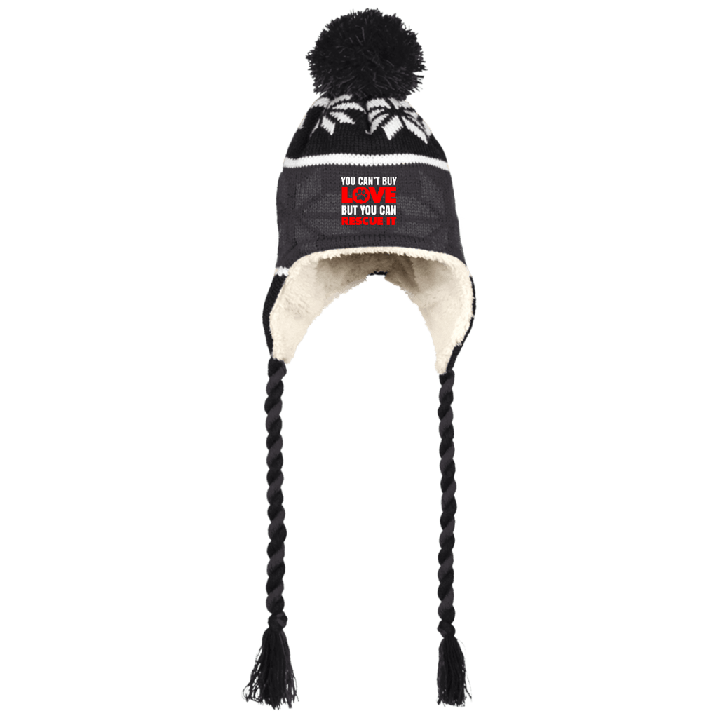 RESCUE Holloway Hat with Ear Flaps and Braids - EMBROIDERED Design