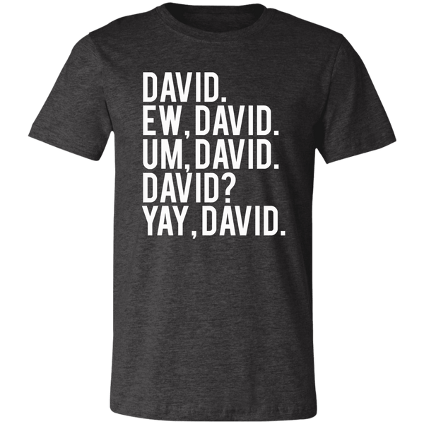EW DAVID SCHITT'S CREEK HEATHER DARK GREY BELLA CANVAS TEE - SIZES TO 4XL
