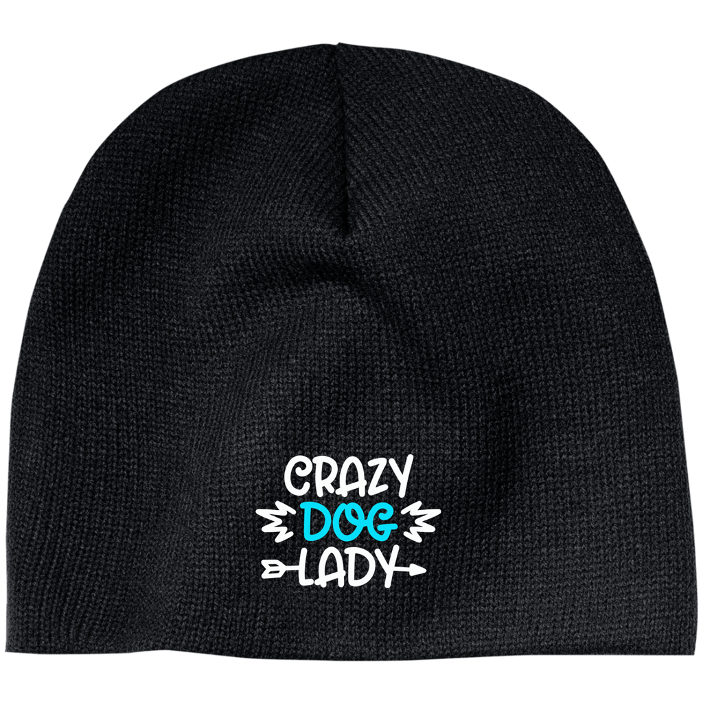 CRAZY DOG LADY BE 100% Acrylic Beanie - EMBROIDERED Design