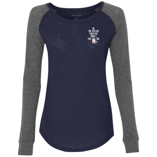 BE THE PERSON Women's Preppy Patch Slub T-Shirt - EMBROIDERED Design