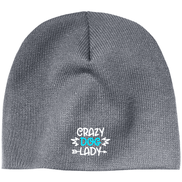 CRAZY DOG LADY BE 100% Acrylic Beanie - EMBROIDERED Design