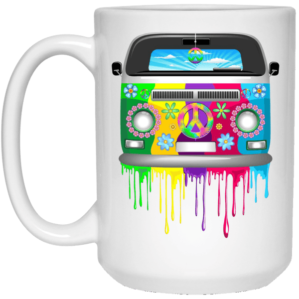 HIPPIE VAN White Mug - BIG 15 oz. size