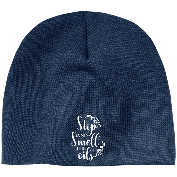 EMBROIDERED SMELL THE OILS 100% Acrylic Beanie - 5 Colors to Choose From