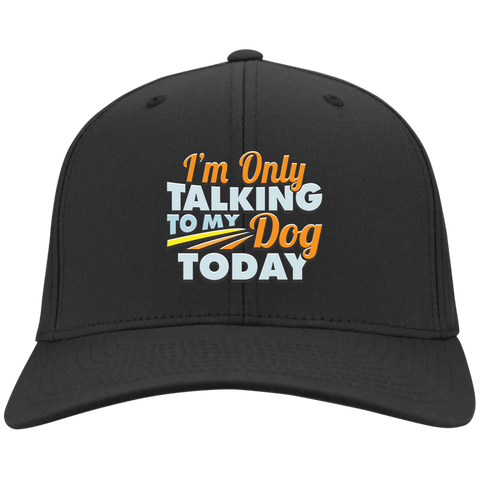 TALK TO MY DOG Sport-Tek Dry Zone Nylon Cap - EMBROIDERED Design