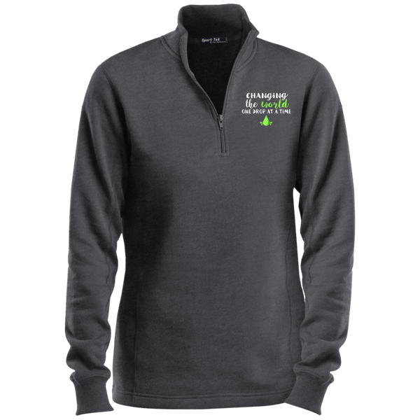 EMBROIDERED ONE DROP Sport-Tek Ladies' 1/4 Zip Sweatshirt- 4 Colors to Choose From
