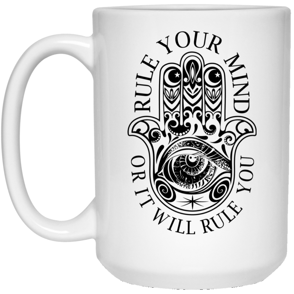RULE YOUR MIND White Mug - BIG 15 oz. size