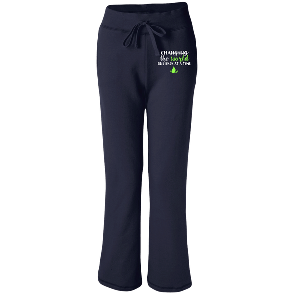EMBROIDERED ONE DROP Gildan Women's Open Bottom Sweatpants with Pockets