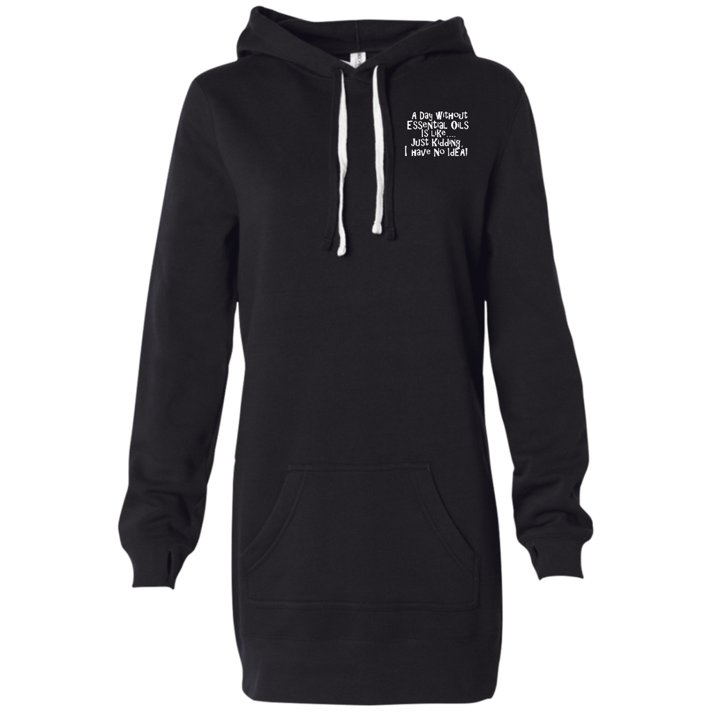 EMBROIDERED ESSENTIAL OILS Women's Hooded Pullover Dress