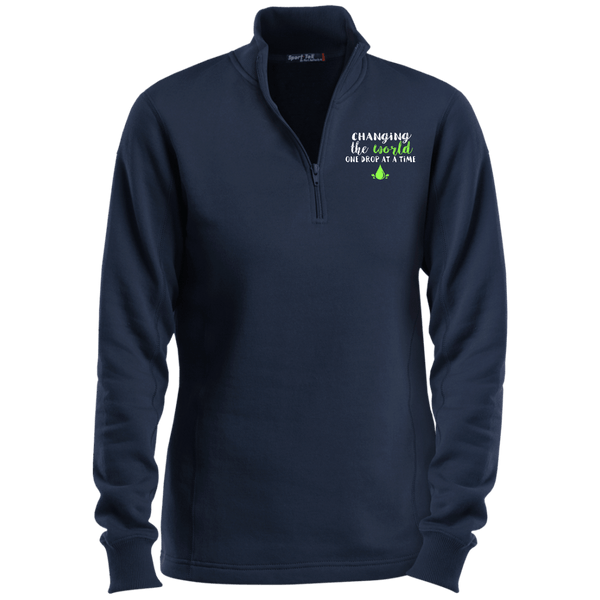 EMBROIDERED ONE DROP Sport-Tek Ladies' 1/4 Zip Sweatshirt- 4 Colors to Choose From