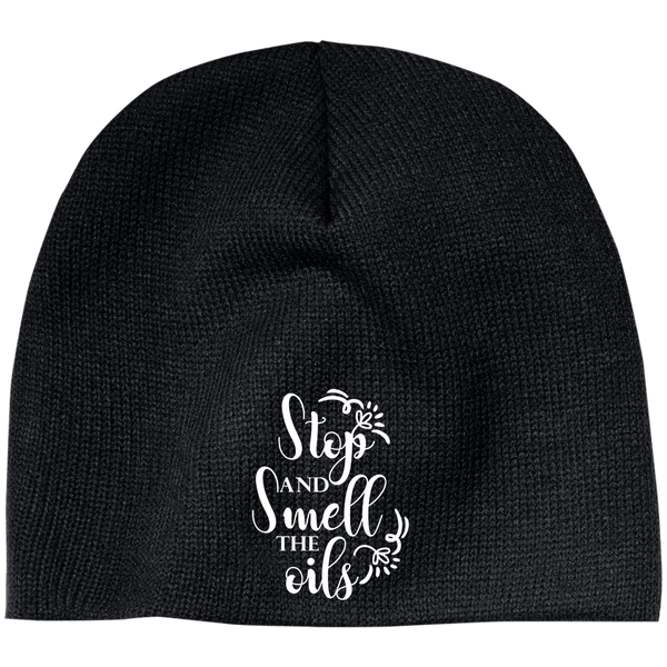 EMBROIDERED SMELL THE OILS 100% Acrylic Beanie - 5 Colors to Choose From