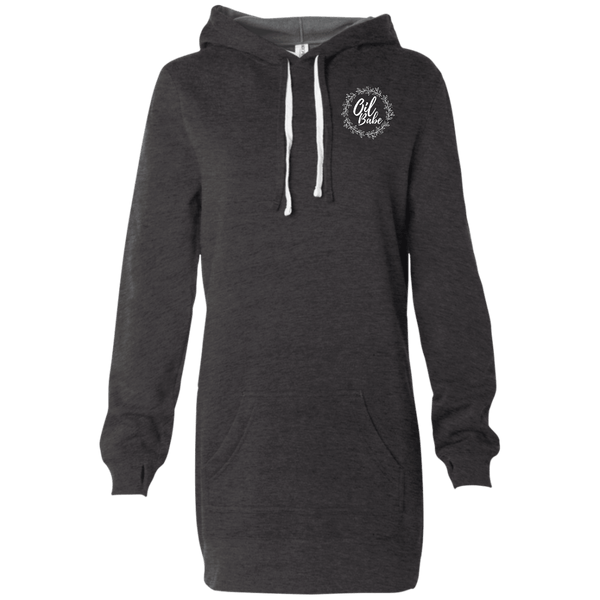 EMBROIDERED OIL BABE Women's Hooded Pullover Dress