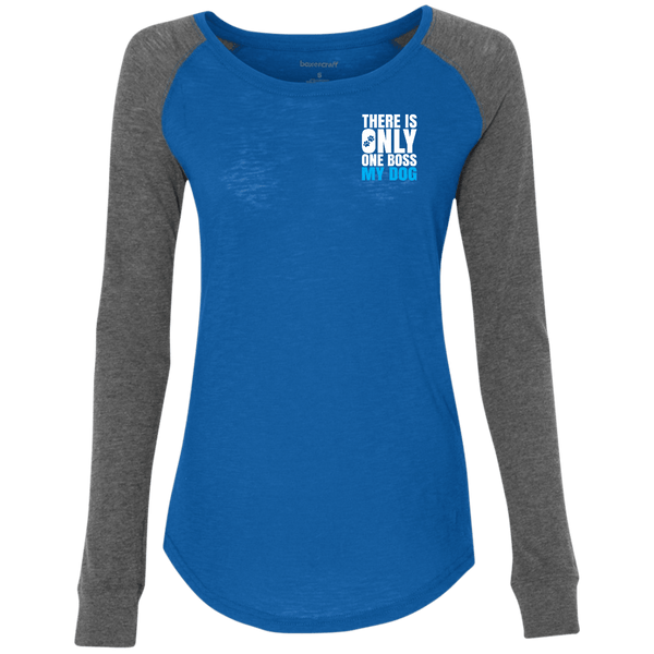 DOG IS BOSS Women's Preppy Patch Slub T-Shirt - EMBROIDERED Design
