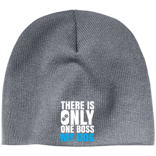 DOG IS BOSS 100% Acrylic Beanie-  EMBROIDERED Design