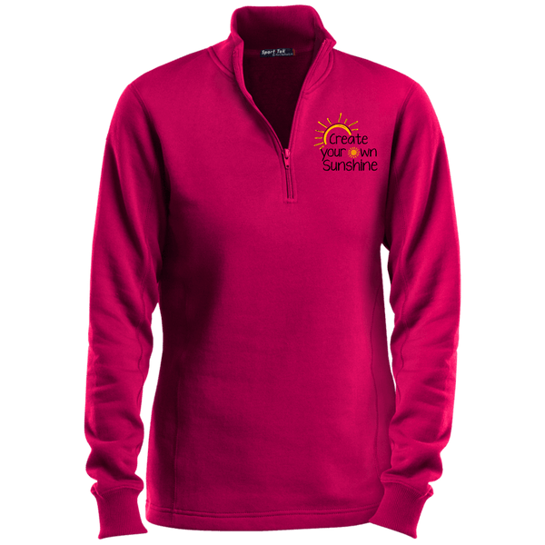 EMBROIDERED SUNSHINE Sport-Tek Ladies' 1/4 Zip Sweatshirt2- 6 Colors to Choose From