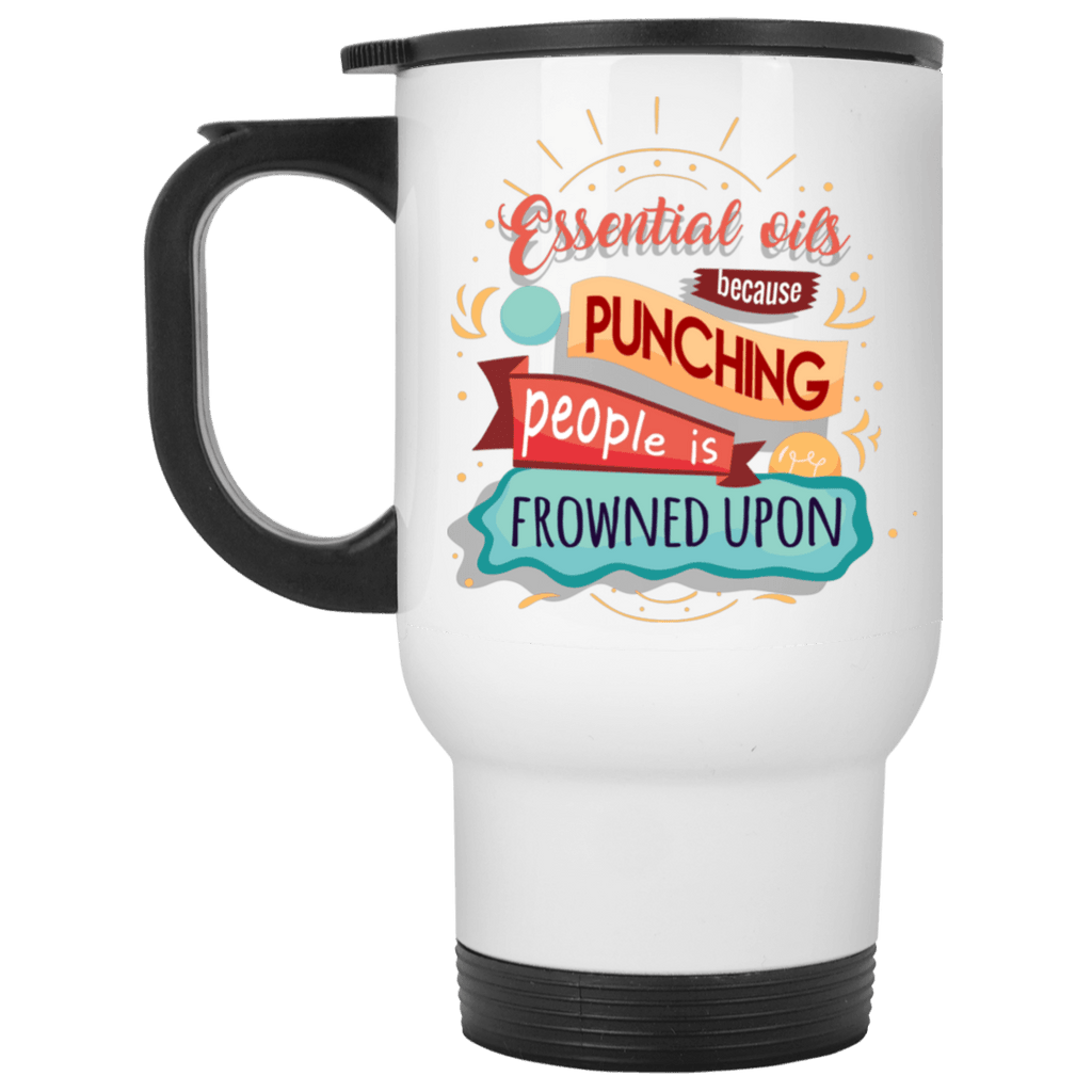 FUNNY EO White Stainless Steel Travel Mug - 14 oz.