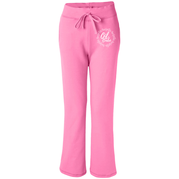 EMBROIDERED OIL BABE Gildan Women's Open Bottom Sweatpants with Pockets