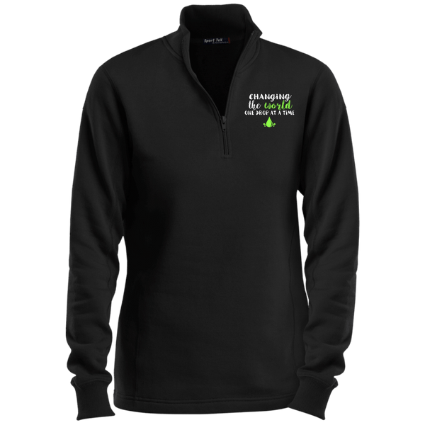 EMBROIDERED ONE DROP Sport-Tek Ladies' 1/4 Zip Sweatshirt- 4 Colors to Choose From