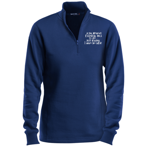 EMBROIDERED ESSENTIAL OILS Sport-Tek Ladies' 1/4 Zip Sweatshirt- 7 Colors to Choose From