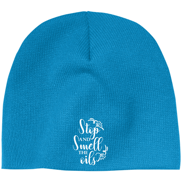 EMBROIDERED SMELL THE OILS 100% Acrylic Beanie - 5 Colors to Choose From