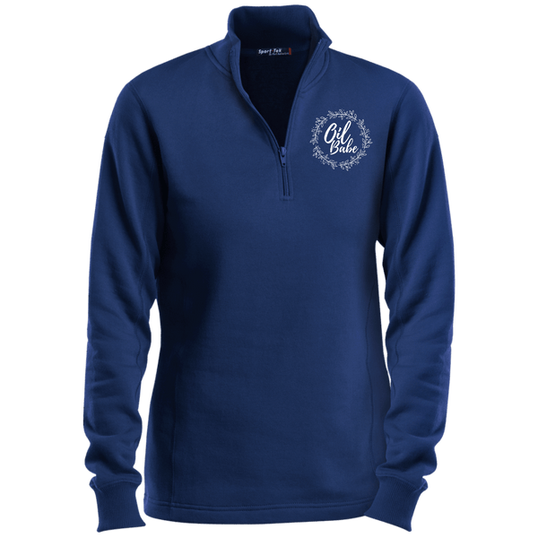 EMBROIDERED OIL BABE Sport-Tek Ladies' 1/4 Zip Sweatshirt- 7 Colors to Choose From
