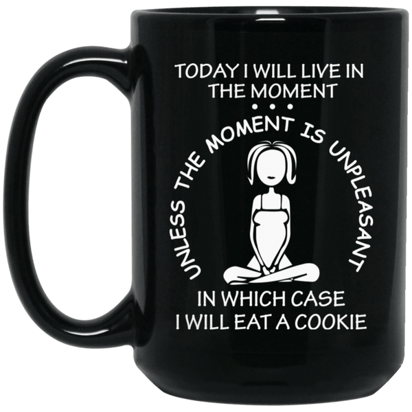 IN THE MOMENT Black Mug - BIG 15 oz. size