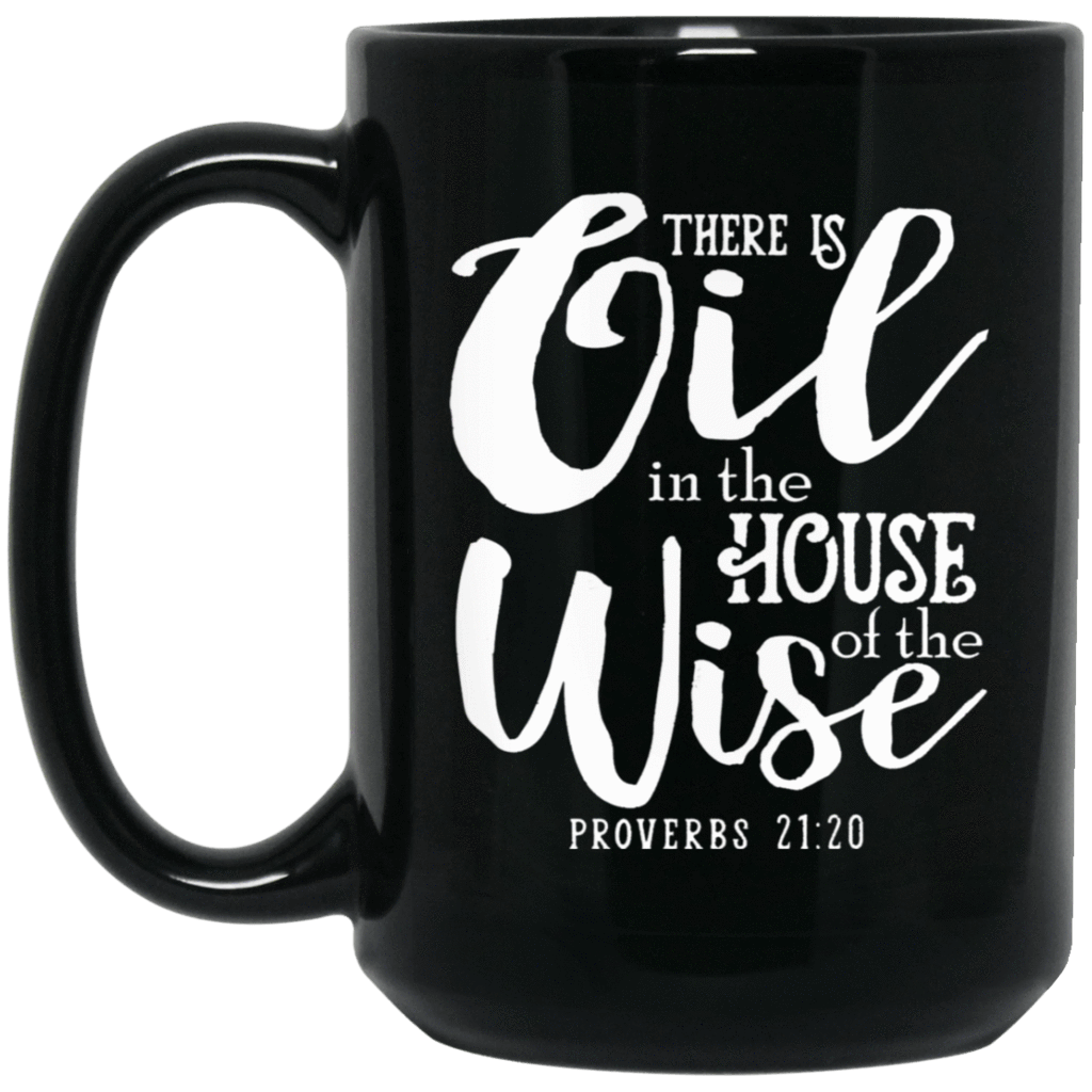 PROVERBS Black Mug - BIG 15 oz. size
