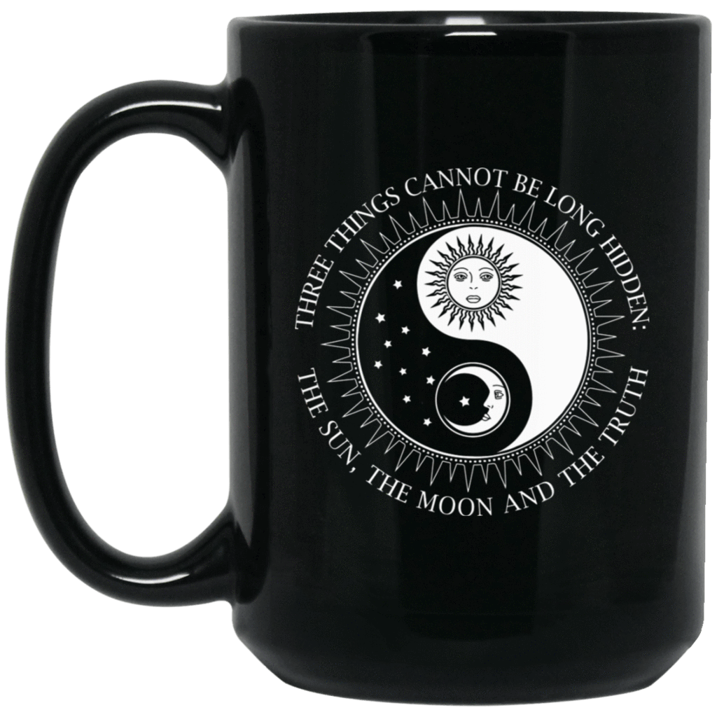 SUN MOON TRUTH Black Mug - BIG 15 oz. size