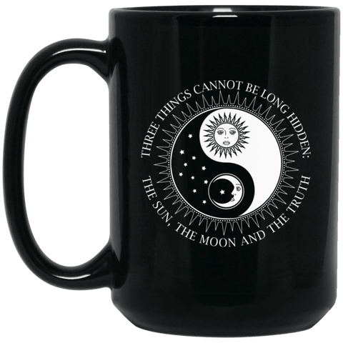 SUN MOON TRUTH Black Mug - BIG 15 oz. size