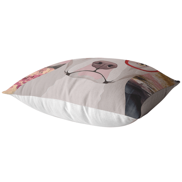 FREE SHIPPING: COOL HIPSTER PIT BULL THROW PILLOWS - 4 SIZES TO CHOOSE FROM IN STUFFED & SEWN, OR ZIP COVER ONLY, OR ZIP COVER & INSERT
