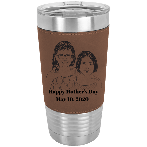 CUSTOM PHOTO POLAR CAMEL 20 oz Laser Etched Leatherette Tumbler - with YOUR PHOTO - 5 colors to choose from