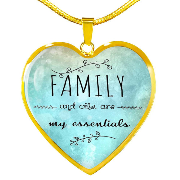 LUXURY STAINLESS STEEL FAMILY & OILS HEART NECKLACE - OPTIONAL ENGRAVING ON BACK - 18k GOLD FINISH OPTION TOO