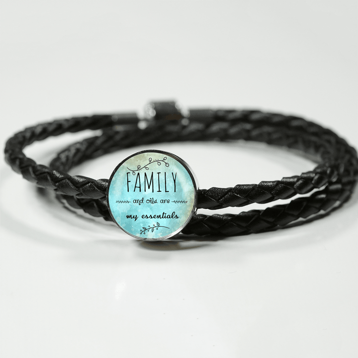 AWESOME FAMILY & OILS WRAP AROUND BRAIDED LEATHER BRACELET