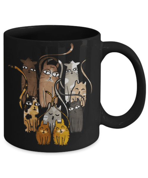 9 CUTE CATS MUG - COMES IN BLACK TOO