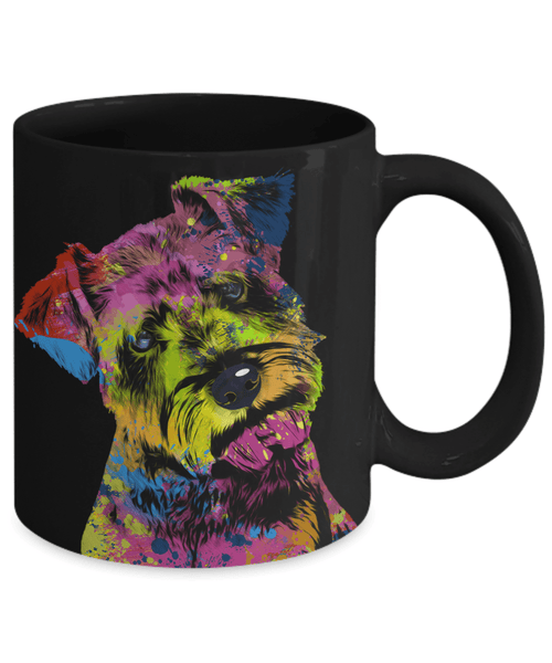 GORGEOUS POP ART SCHNAUZER BLACK MUG - DESIGN ON BOTH SIDES