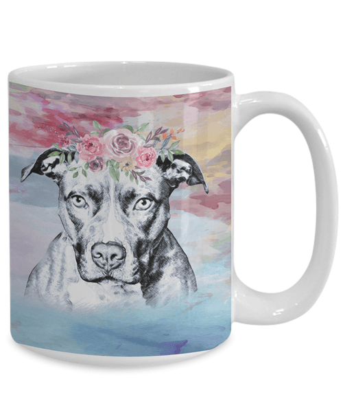 BEAUTIFUL BOHO PIT BULL FULL WRAP MUG - 11 oz and 15 oz sizes