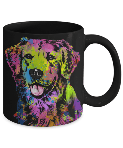 GORGEOUS POP ART GOLDEN BLACK MUG - DESIGN ON BOTH SIDES