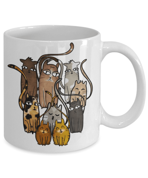9 CUTE CATS MUG - COMES IN BLACK TOO