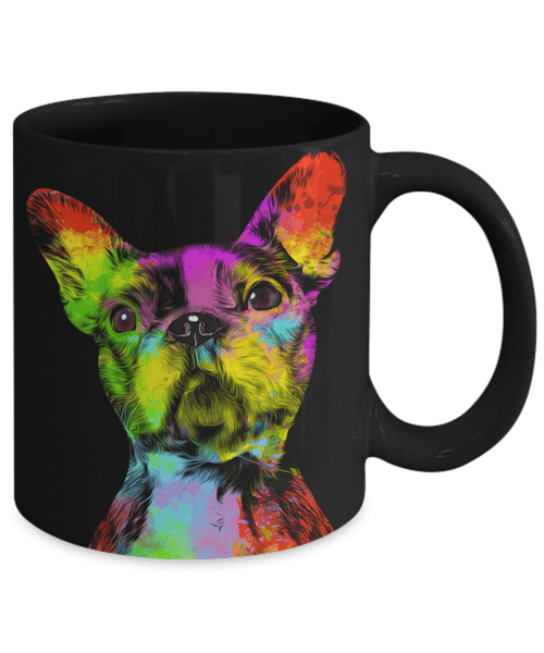 GORGEOUS POP ART BOSTON TERRIER BLACK MUG - DESIGN ON BOTH SIDES