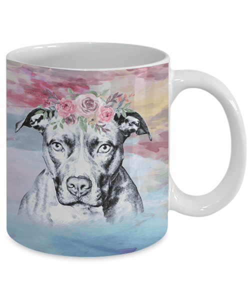 BEAUTIFUL BOHO PIT BULL FULL WRAP MUG - 11 oz and 15 oz sizes