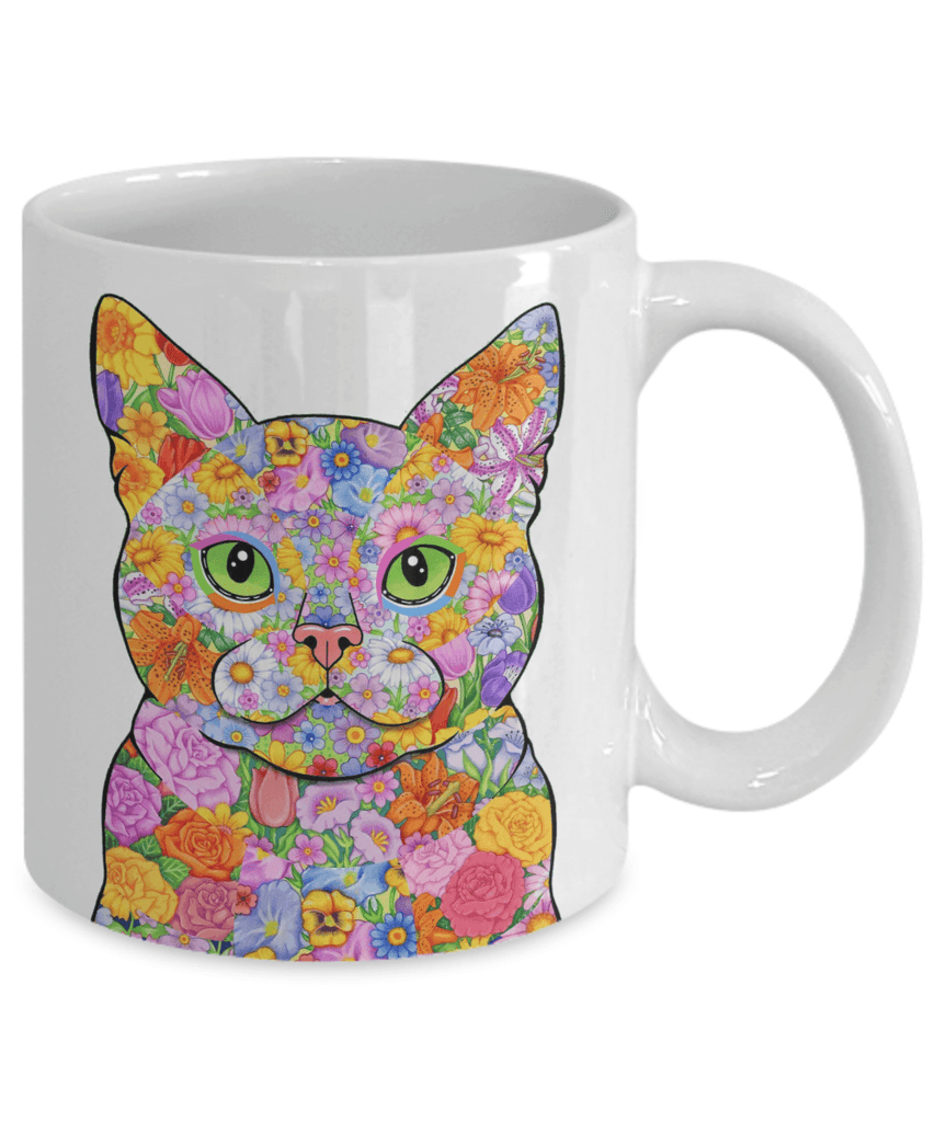 AWESOME FLOWER CAT MUG