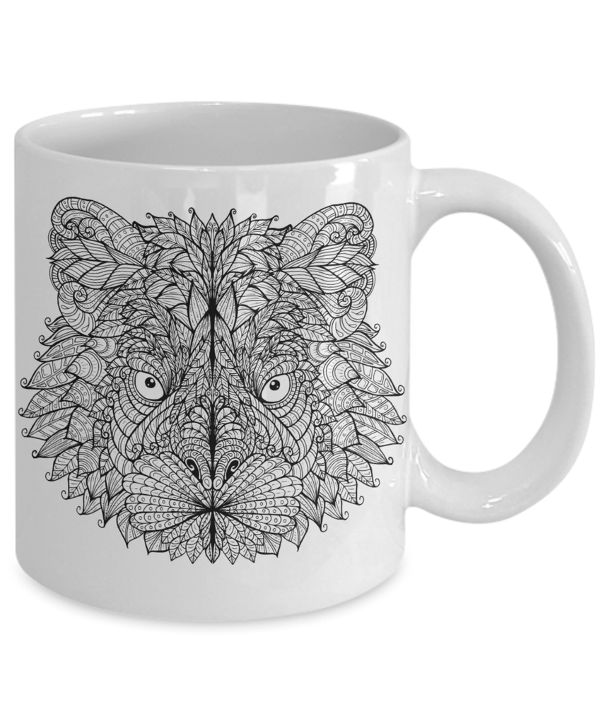 MAJESTIC MANDALA LION MUG