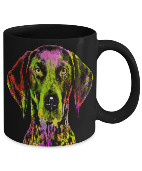 GORGEOUS POP ART GERMAN POINTER BLACK MUG - DESIGN ON BOTH SIDES