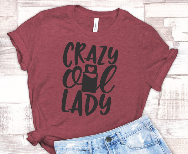 FUN CRAZY OIL LADY UNISEX TEES - UP TO 4XL - BEAUTIFUL HEATHER COLORS