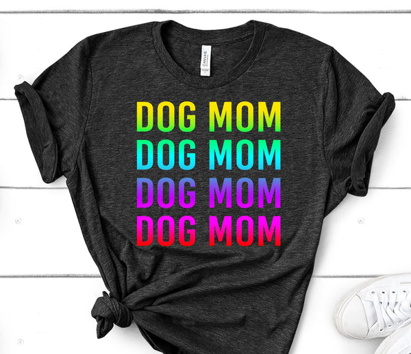CUTE OMBRE COLORED DOG MOM TEES - UP TO 4XL - 2 COLORS